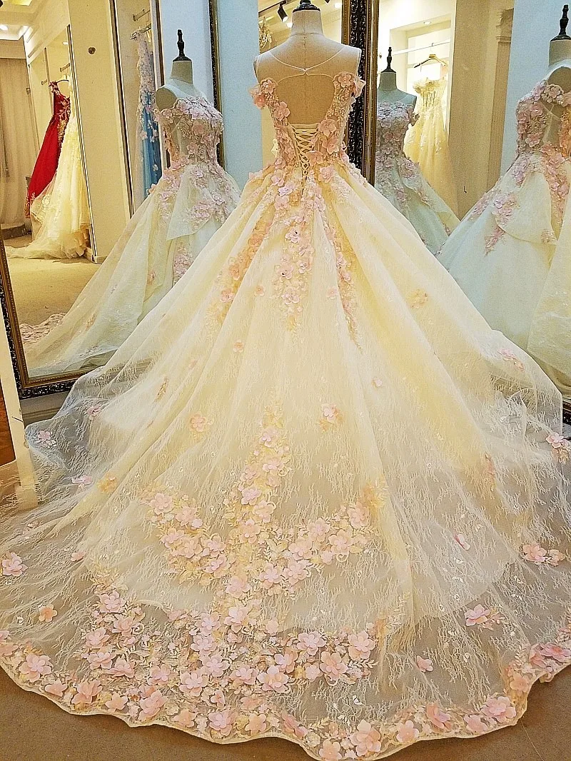 LS00110 элегантные вечерние платья кружевные цветы зашнуровать назад 2017 бальное