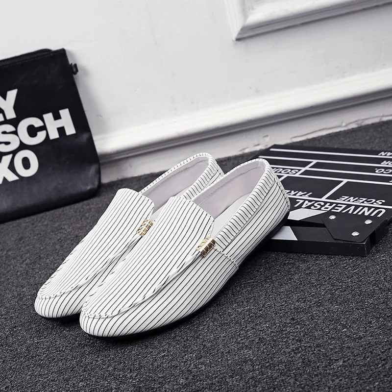 White 2 PADEGAO/классические повседневные мужские лоферы для отдыха; сезон весна-осень; удобные выразительные мягкие слипоны на плоской подошве; обувь для вождения в стиле ретро - Цвет: White 2