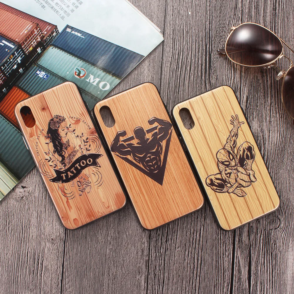 Imitation Wood Phone Case for Apple IPhone 7 20 Patterns Design Cases For X XS MAX XR 6 6s 8 Plus Couple |