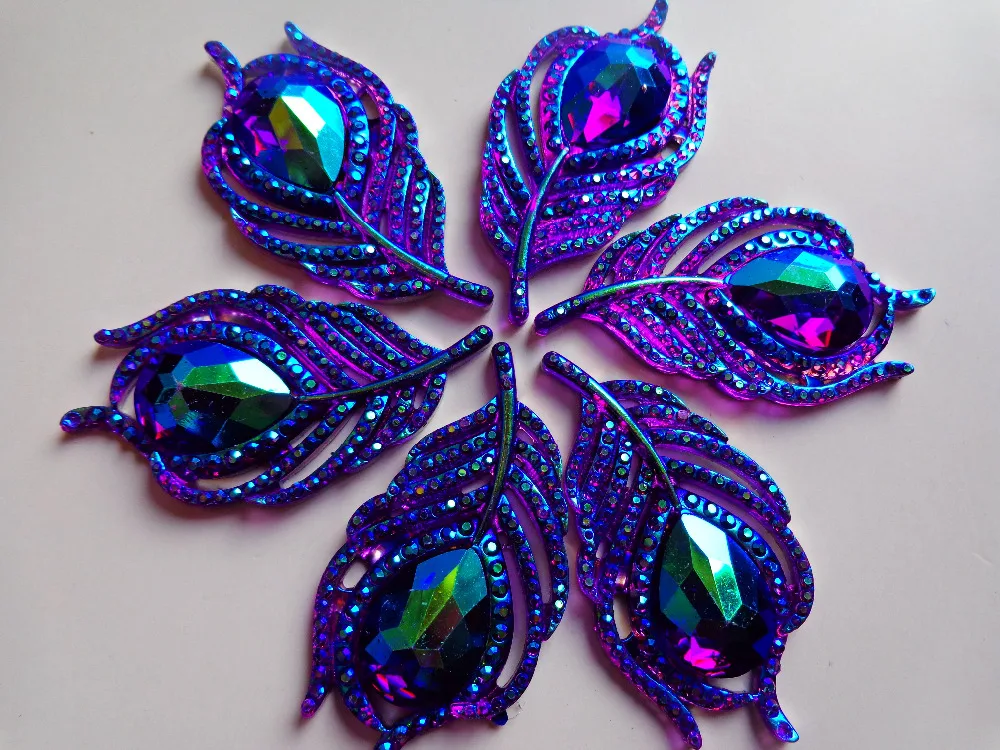 20 шт. новый модный стиль пришивные стразы фиолетового цвета с плоской задней