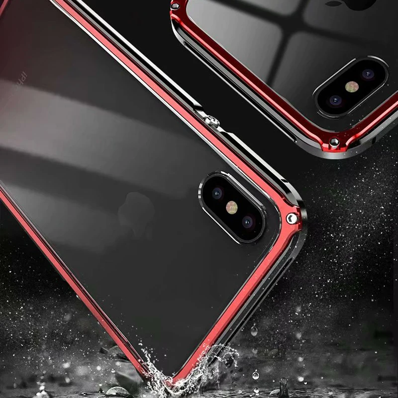 Роскошный Металлический Чехол-бампер для iPhone XS MAX механические алюминиевые