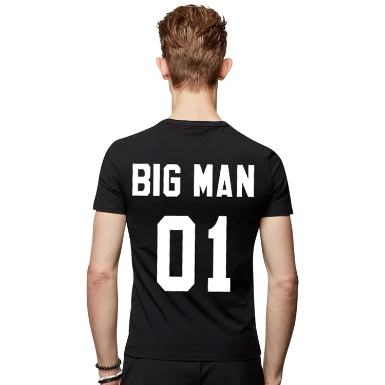 2017 Лето Одежда для папы и сына Комплекты Детская рубашка BIG MAN Little Man футболки