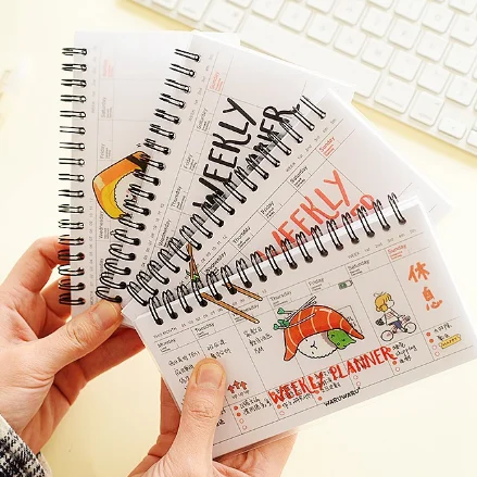 1Pcs Cute Cartoon Weekly Planner Coil Notebook Agenda Filofax Kids Gift Stationery School Office Supplies 050 | Канцтовары для