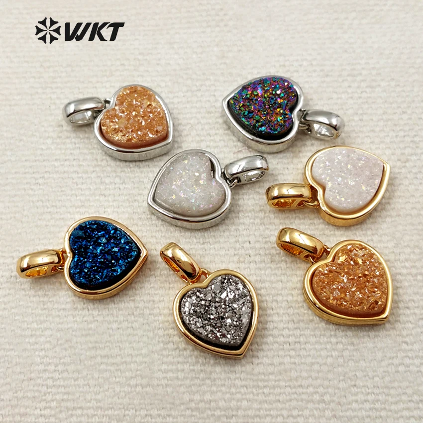 WKT WT P1299 24K изысканное ожерелье из металла с серебряным покрытием в форме сердца