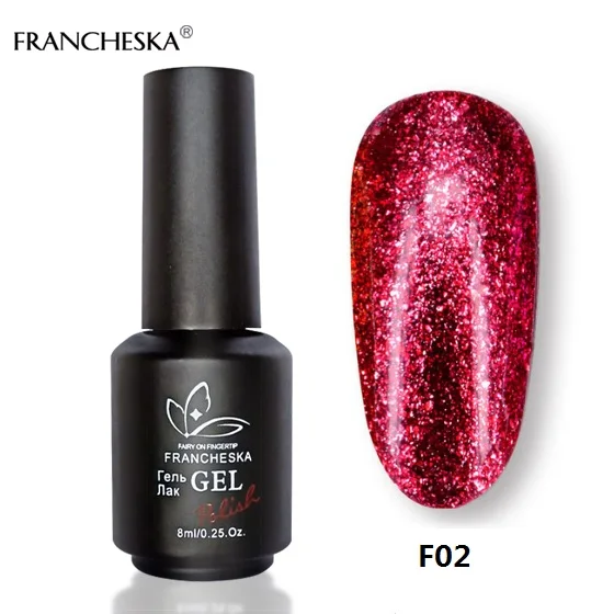 8ml platinum gel F02 Francheska жидкая фольга для ногтей праймер для ногтей под гель-лак топ без липкого слоя гель лак с блестками топ и база для ногтей топ гель гель лаки для ногтей распродажа - Цвет: 8ml platinum gel F02