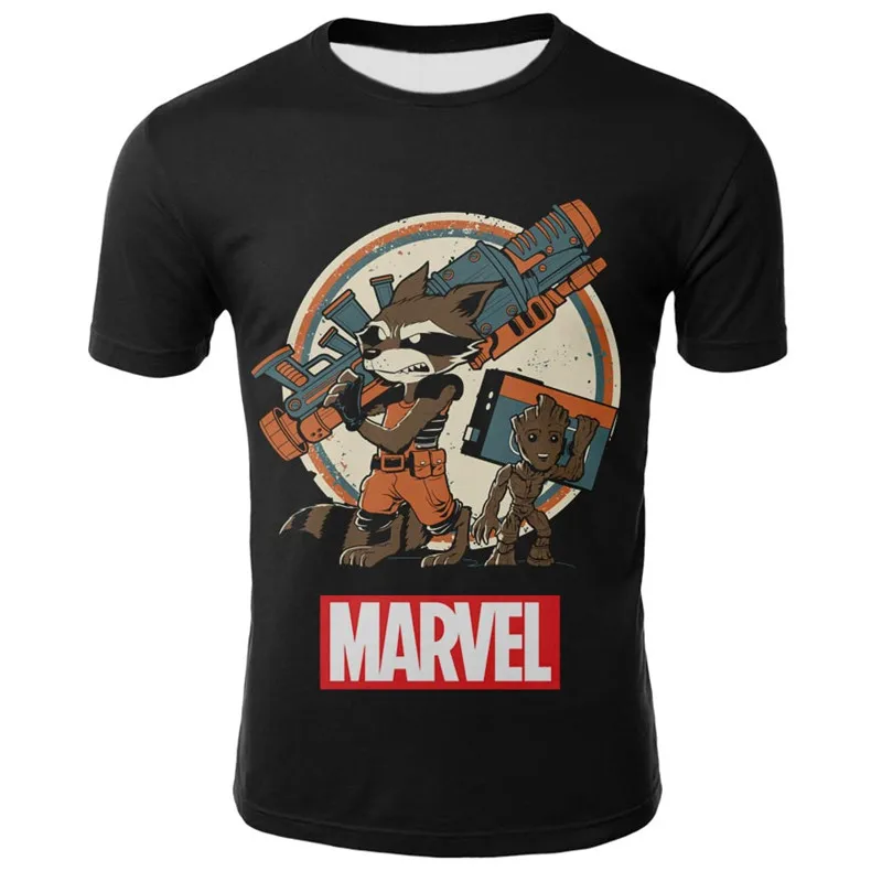 2019 летняя новая футболка для мужчин и женщин с героями Marvel Galaxy guard Groot Хип Хоп Harajuku