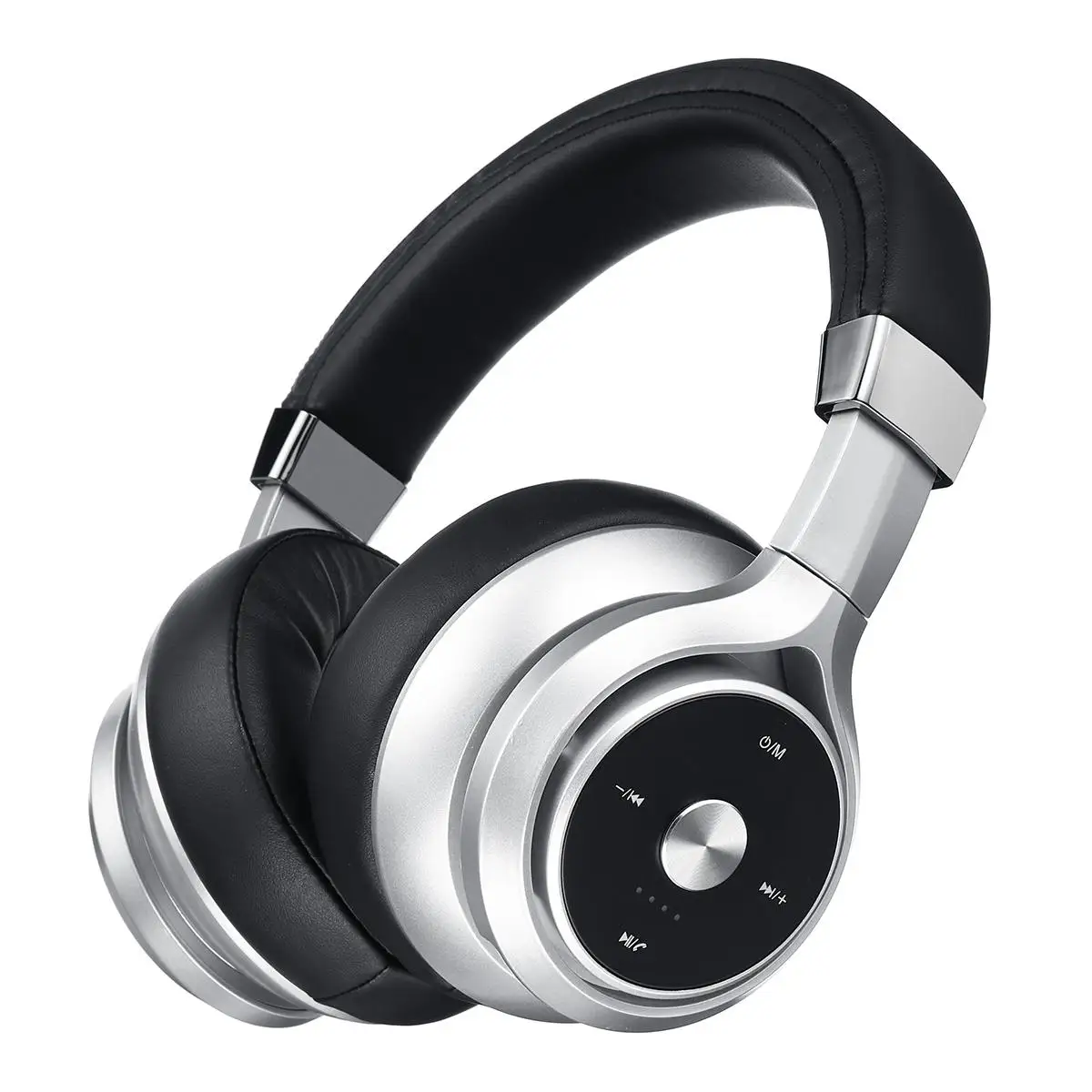 Серебристый Беспроводные bluetooth-наушники EQ Mode Hands-free Bass стерео HIFI гарнитура светодиодный складной наушники с микрофоном для iPhone - Цвет: Серебристый