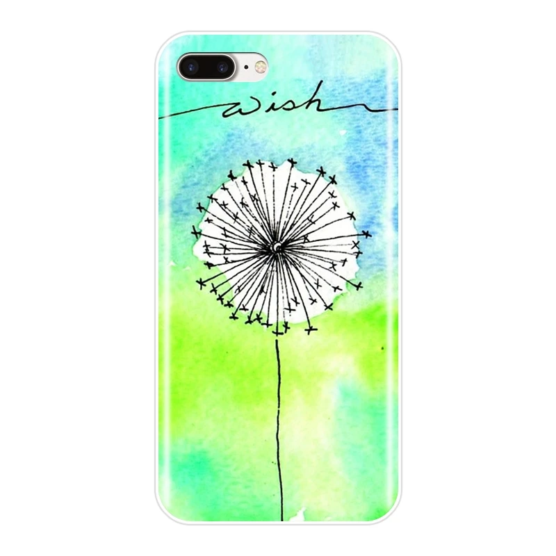 Phone Case For Apple iPhone X XR XS MAX 8 7 6S 6 S Flower Dandelion Purple Soft Silicone Back Cover Plus | Мобильные телефоны и