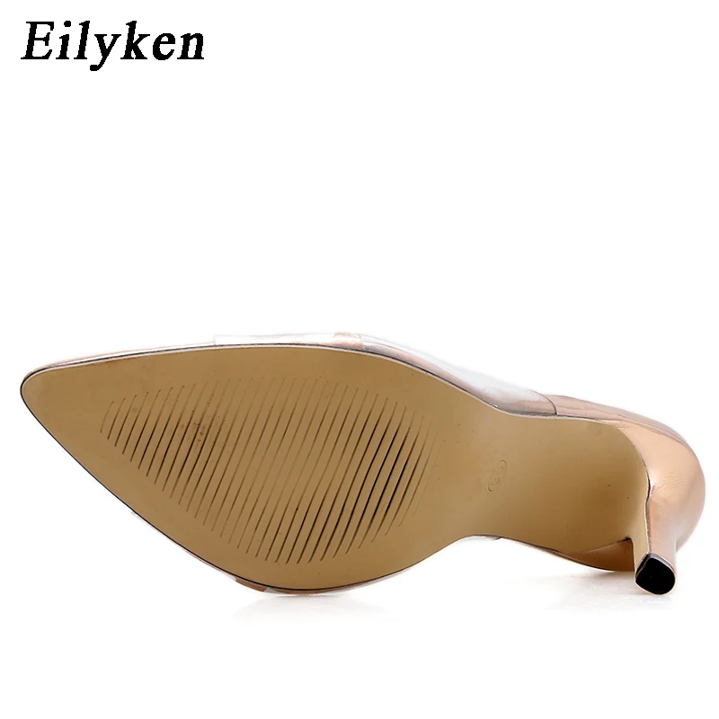 Туфли Eilyken женские на каблуке модный из ПВХ прозрачный см пикантные шлепанцы