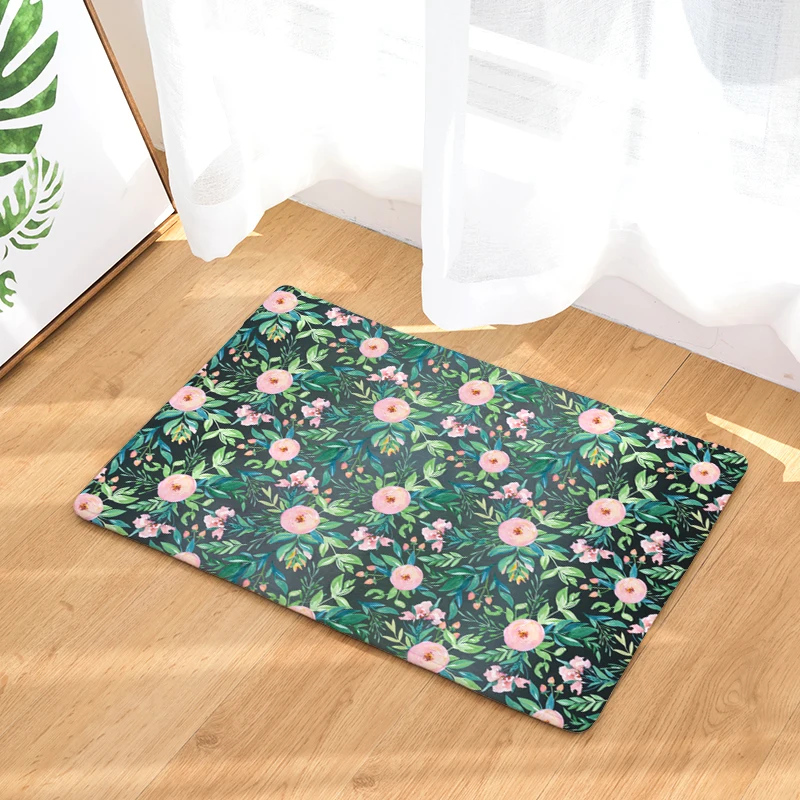 Новые коврики с цветочным принтом Нескользящие кухонные для дома гостиной