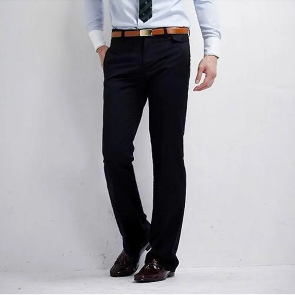Для мужчин Slim Fit плоский передний костюм отдельные брюки формальные свадебные бизнес прямые мужские брюки светло-серый тонкий офис платье брюки