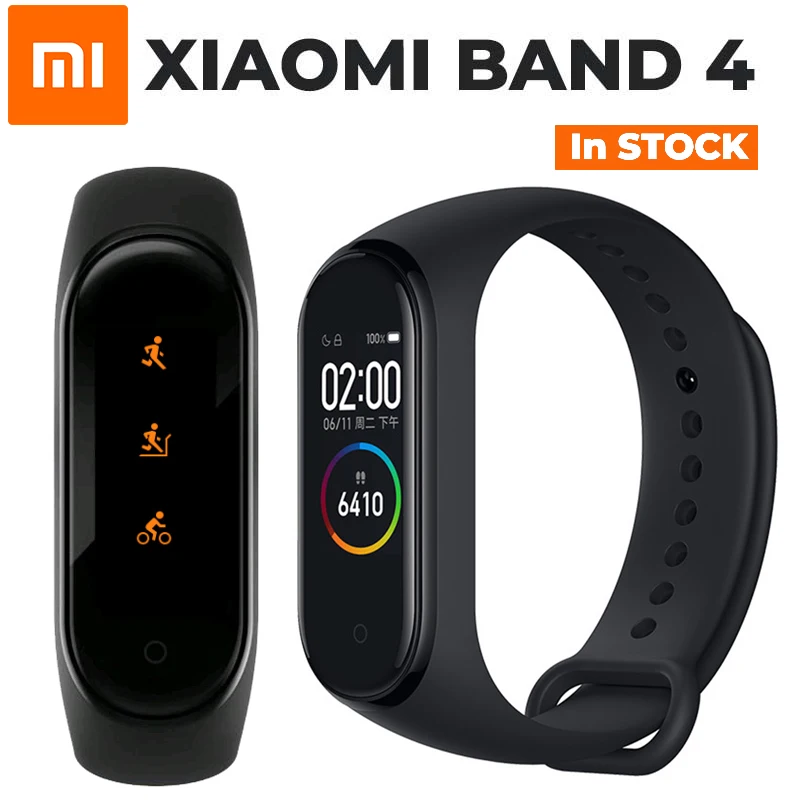 Оригинальный браслет Xiaomi Mi Band 4 новейший умный Браслет Miband с пульсометром 2019 мАч