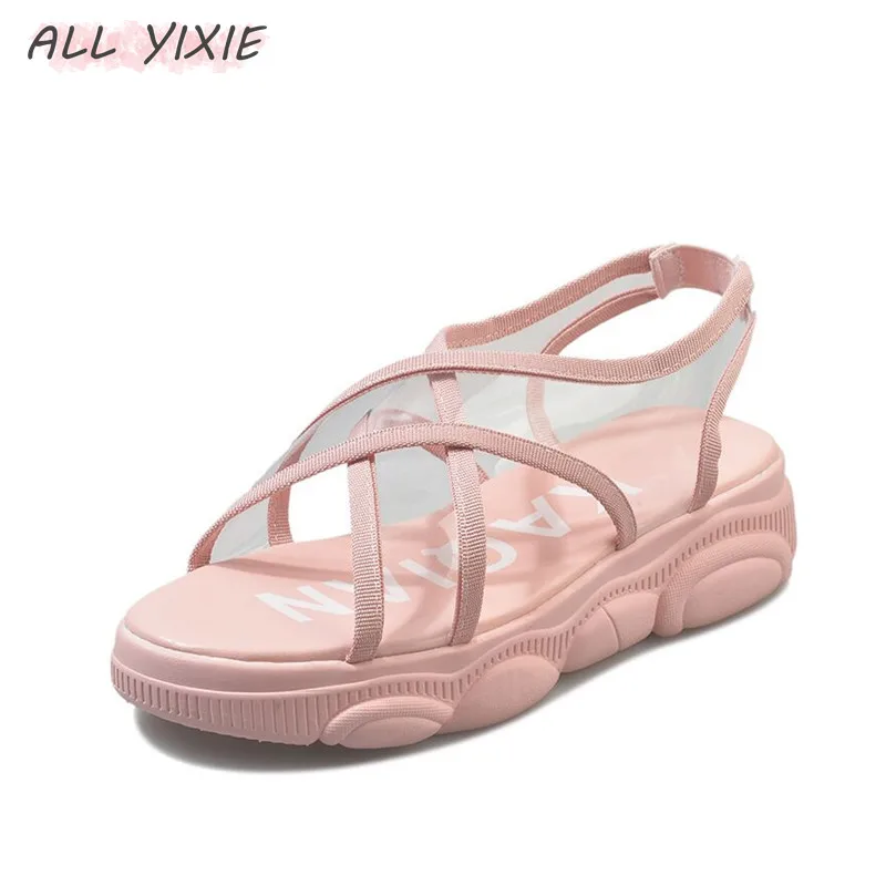 Женские Прозрачные Сандалии ALL YIXIE2019 летние повседневные пляжные сандалии с