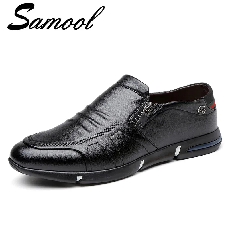 Italian Mens Shoes Casual Luxury Brand Autumn Men Loafers Split Leather Moccasins Comfy Slip On Boat sapato masculino Aux3 | Обувь