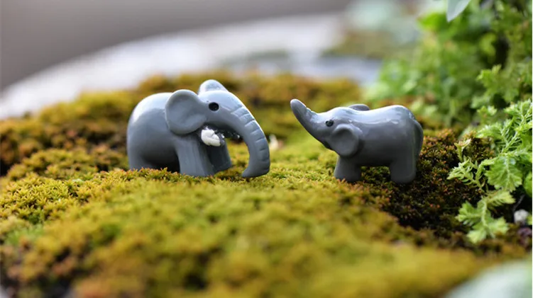 2 шт./пара милые крошечные смолы ремесло слон мох микропейзаж Сказочный Сад