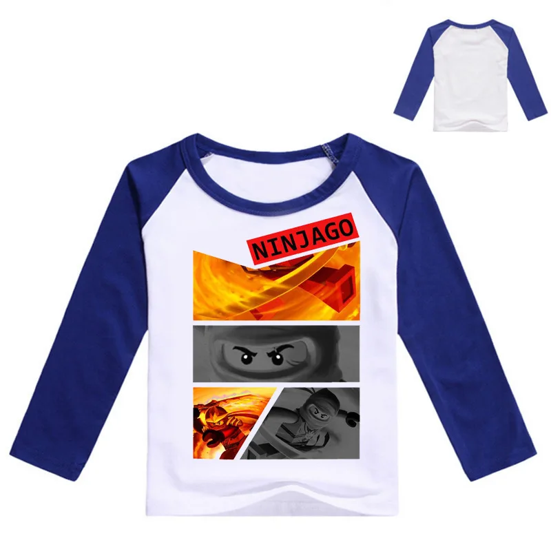 color at picture Boys Clothing Ninja Ninjago Cartoon Kids Long Sleeves T-shirt Movie Print T shirt Tees Boy Girls children Tops Kid Costume - Цвет: color at picture