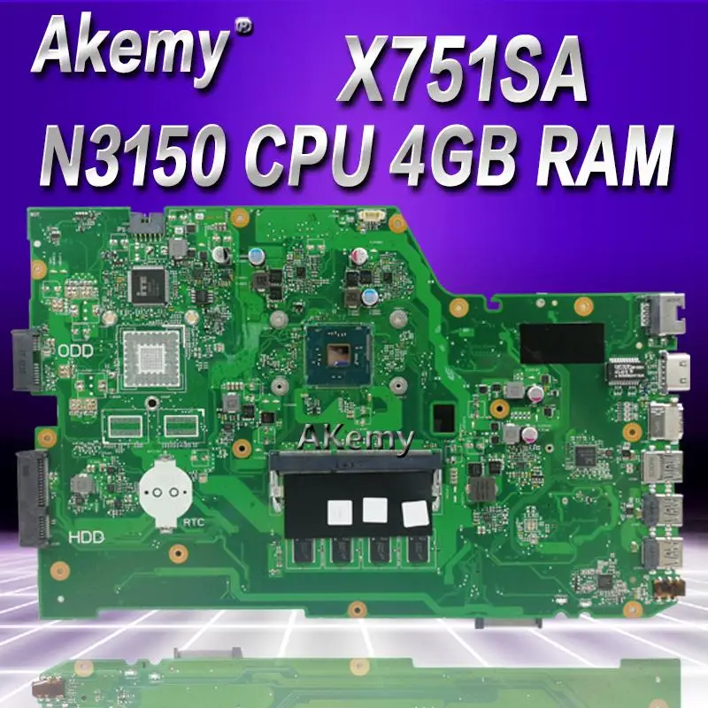 Akemy X751SA 4 ядра N3150 CPU Гб RAM материнская плата для ноутбука For Asus X751S X751SJ X751SV