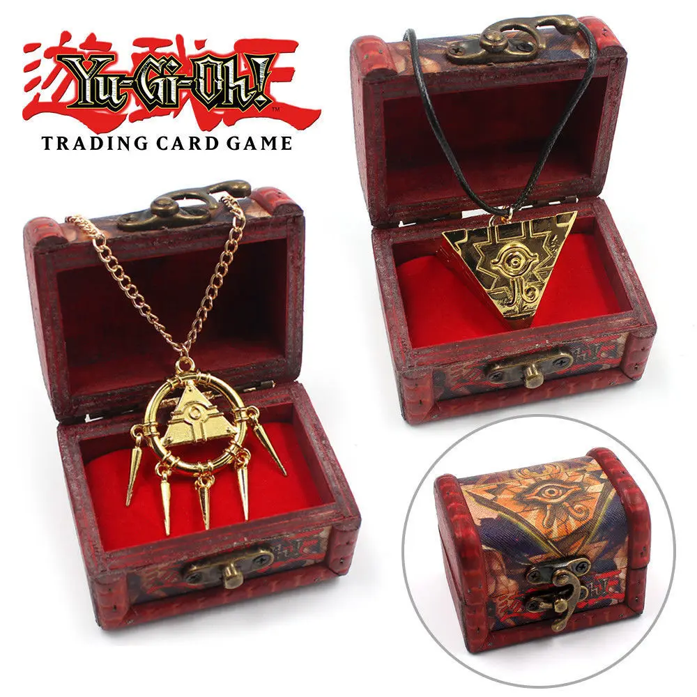 OHCOMICS Горячая Аниме игра Yu Gi Oh! Золотое ожерелье + деревянная коробка Подвески