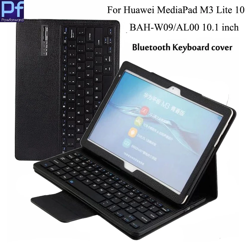 Беспроводной Bluetooth клавиатура кожаный чехол Защитный чехол для 10,1 ''huawei MediaPad M3 Lite 10 BAH-W09 BAH-AL00 планшеты+ подарок