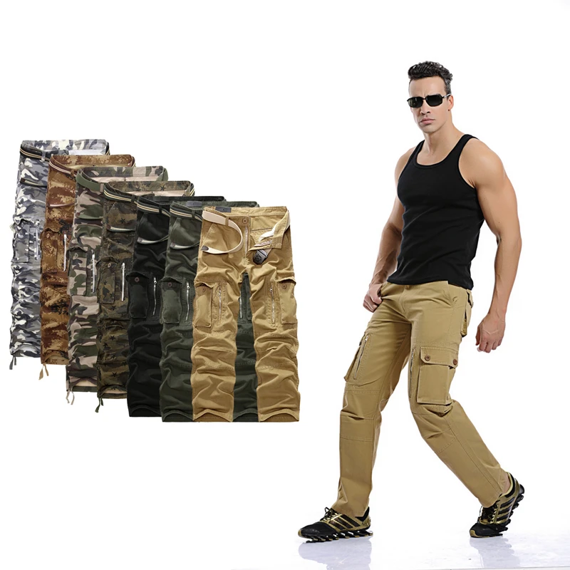 Мужские камуфляжные брюки-карго Повседневная камуфляжная одежда высокого