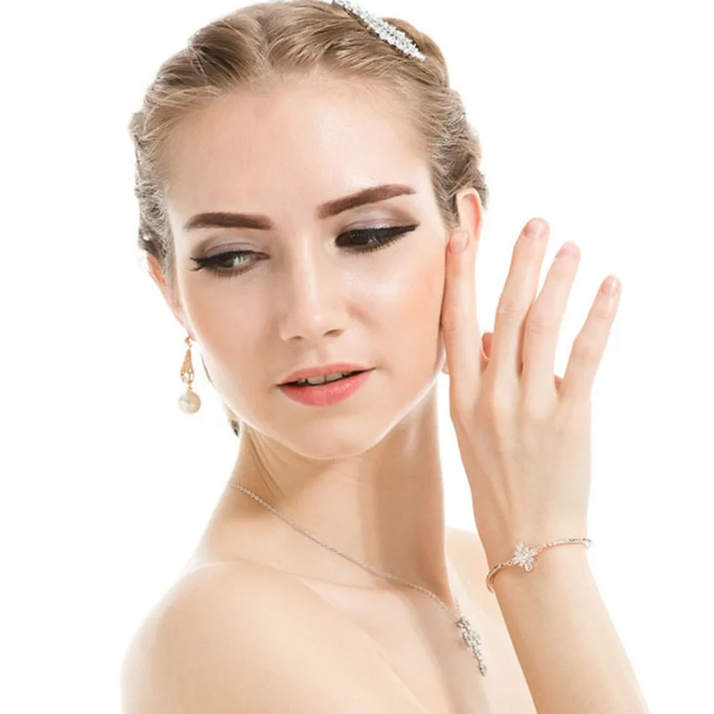 LUOTEEMI ювелирные изделия Новые Очаровательное белое золото-Цвет сверкающие