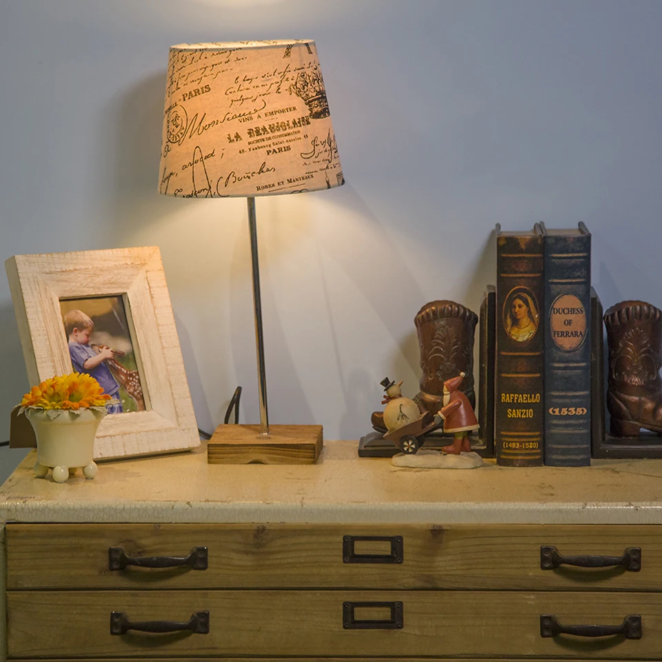 Евро Стиль E14 Светодиодная Лампа Настольная Ночной Свет Деревянное Основание для