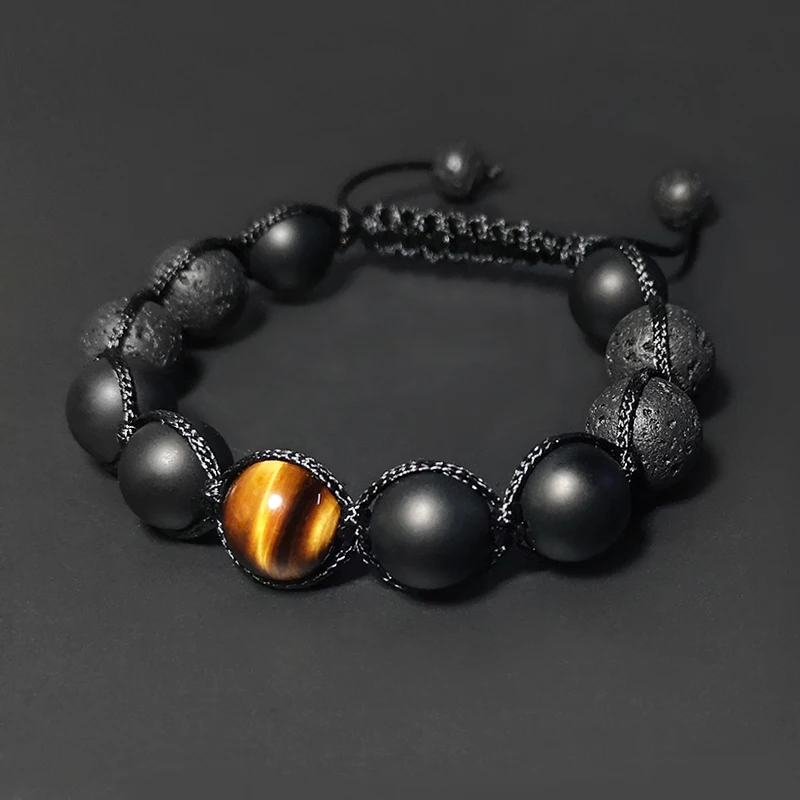 Очаровательный браслет для женщин мужчин пара натуральный камень тигровый глаз
