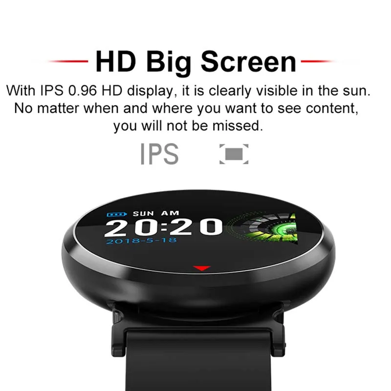 Смарт-часы фитнес-браслет для мужчин цветной экран 100 мАч кровяное давление