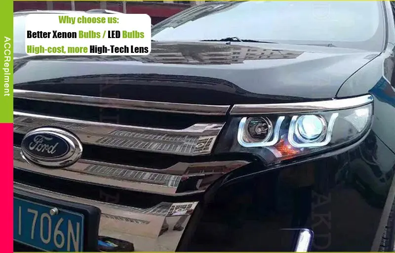 Автомобиль Стайлинг для Ford EDGE фары EDGE LIMITED светодиодный фар DRL Объектив Двойной Луч H7 Ксеноновые bi Xenon объектива