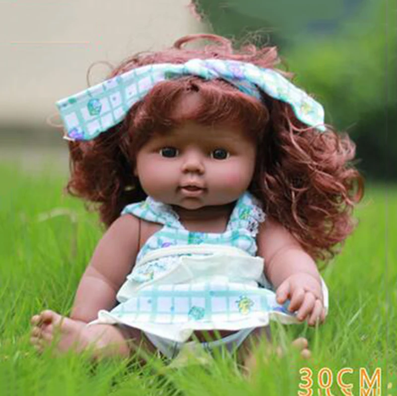 30 см силиконовый винил Reborn Baby Doll Ванна игрушка Реалистичная новорожденная