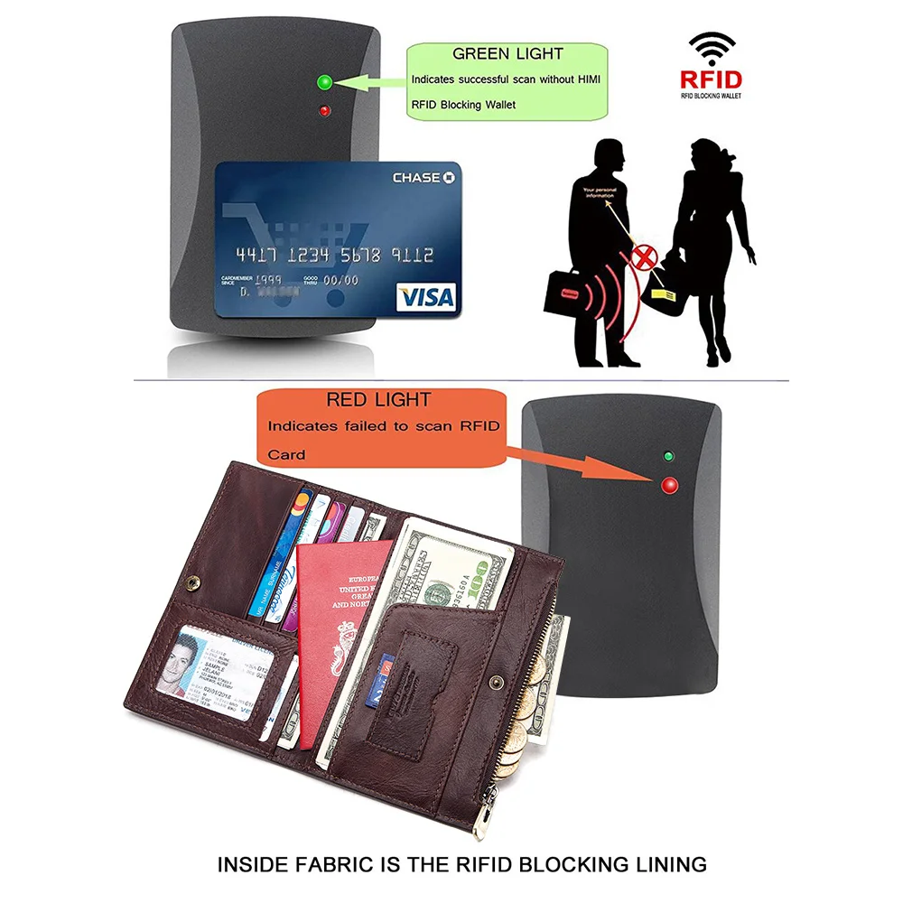 Чехол для паспорта KAVIS Rfid из натуральной кожи держатель ID карты дорожный кошелек