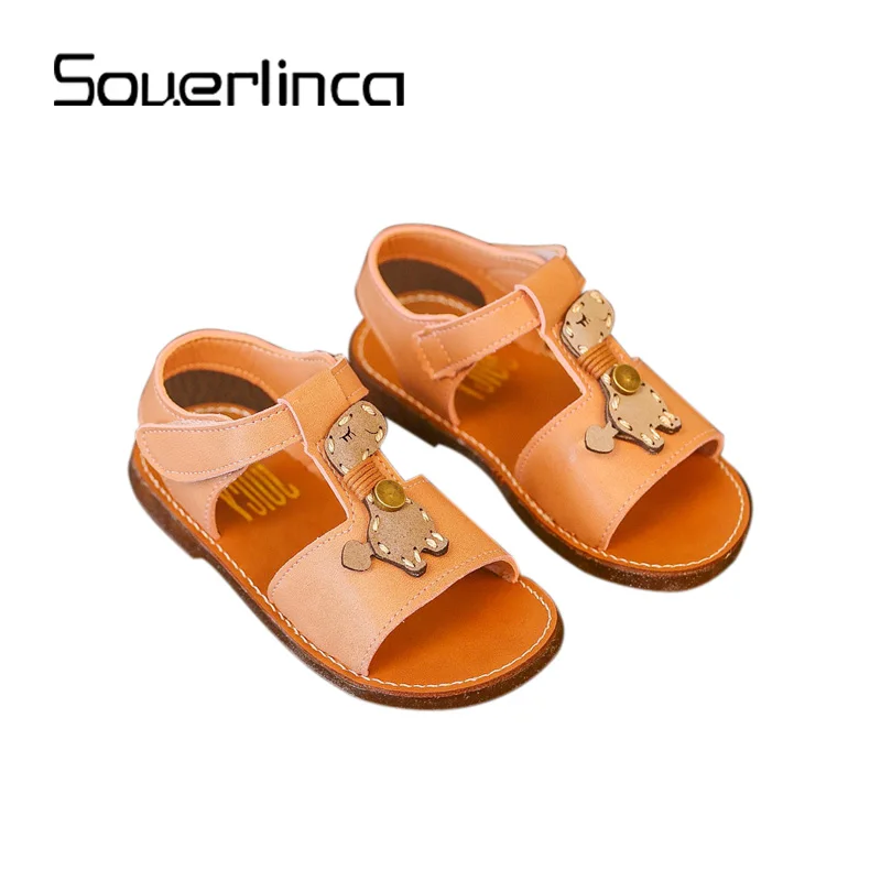 Souerlinca Girls Sandals Summer Toddler Flat Shoes Fashion Children Princess Kids SL18-074 |