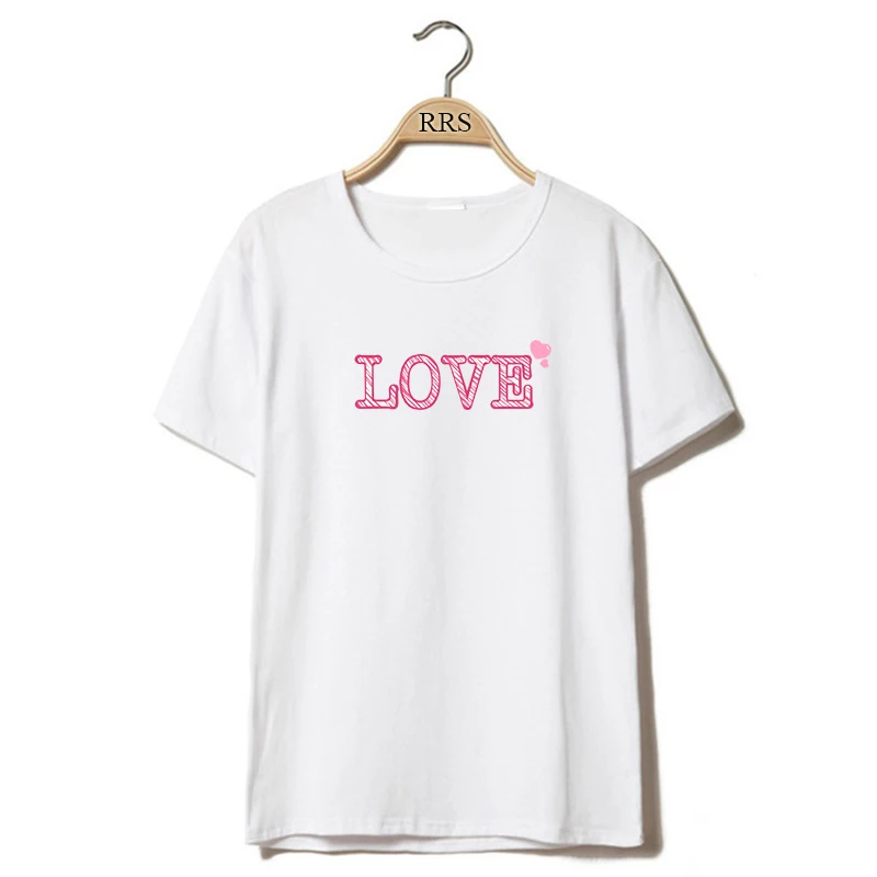 2019 летняя парная Футболка &quotВлюбленные&quot для женщин повседневные белые топы