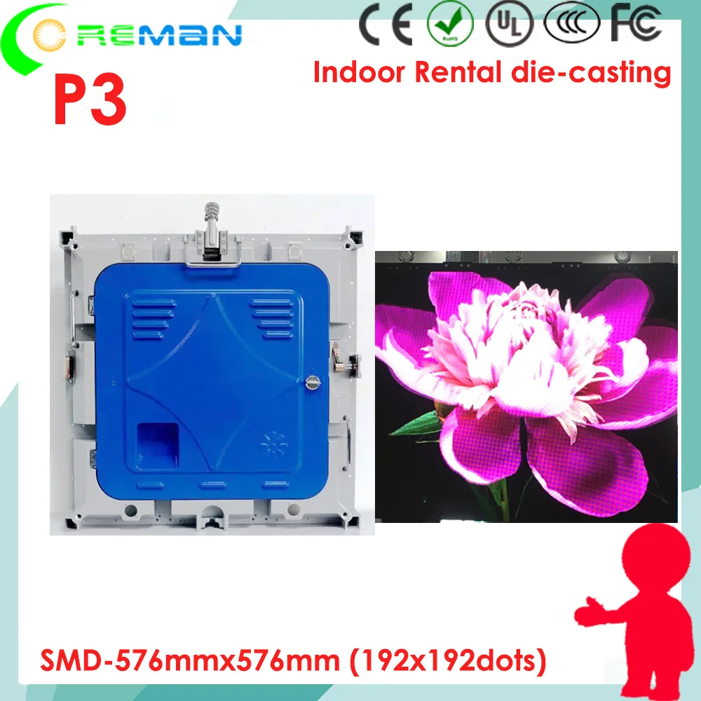 Светодиодная матрица с большой скидкой полноцветный дисплей P3 192x192 литой корпус