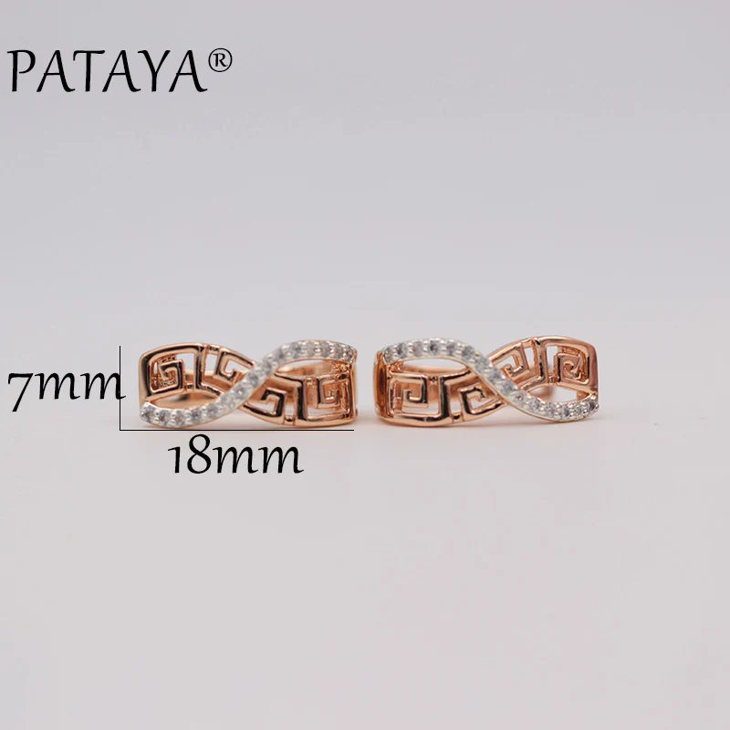 Женские серьги PATAYA из розового золота 585 пробы 8 тонких сережек изысканная