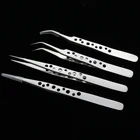 Промышленные пинцеты SZBFT для электроники, антистатические прецизионные щипцы из нержавеющей стали с изогнутыми прямыми кончиками, наборы ручных инструментов для ремонта телефонов