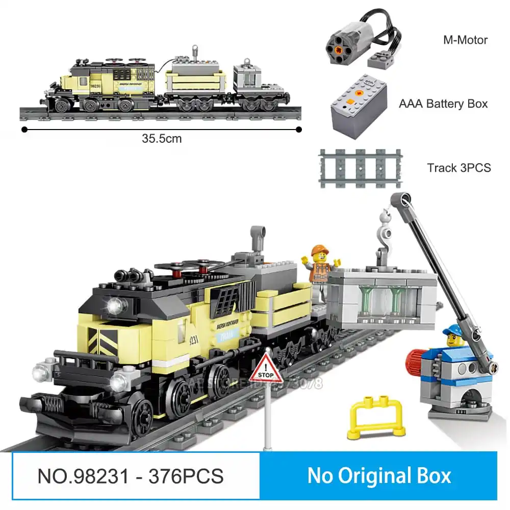 98231 Without Box KAZI Fit Technic серия Maersk контейнер поезд мотор батарея Электрический питание фигурки строительные блоки игрушки для детей Подарки - Цвет: 98231 Without Box