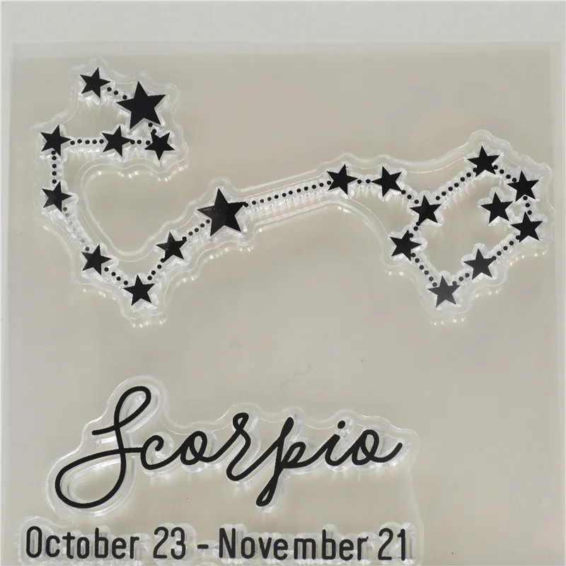 Прозрачный силиконовый штамп/печать созвездий Скорпион для DIY