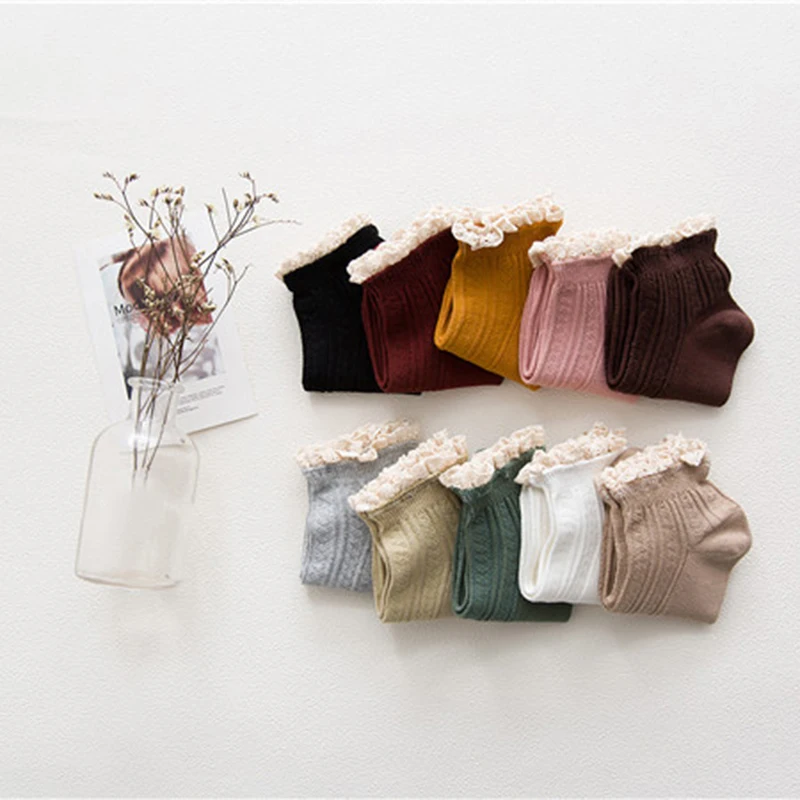 Модные кружевные мягкие хлопковые женские носки с оборками качественные