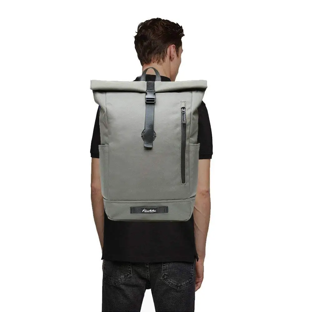 KAUKKOBackpack с верхней складной хлопковый холщовый рюкзак на каждый день винтажный мешок водоотталкивающий и гибкий для мужчин и женщин