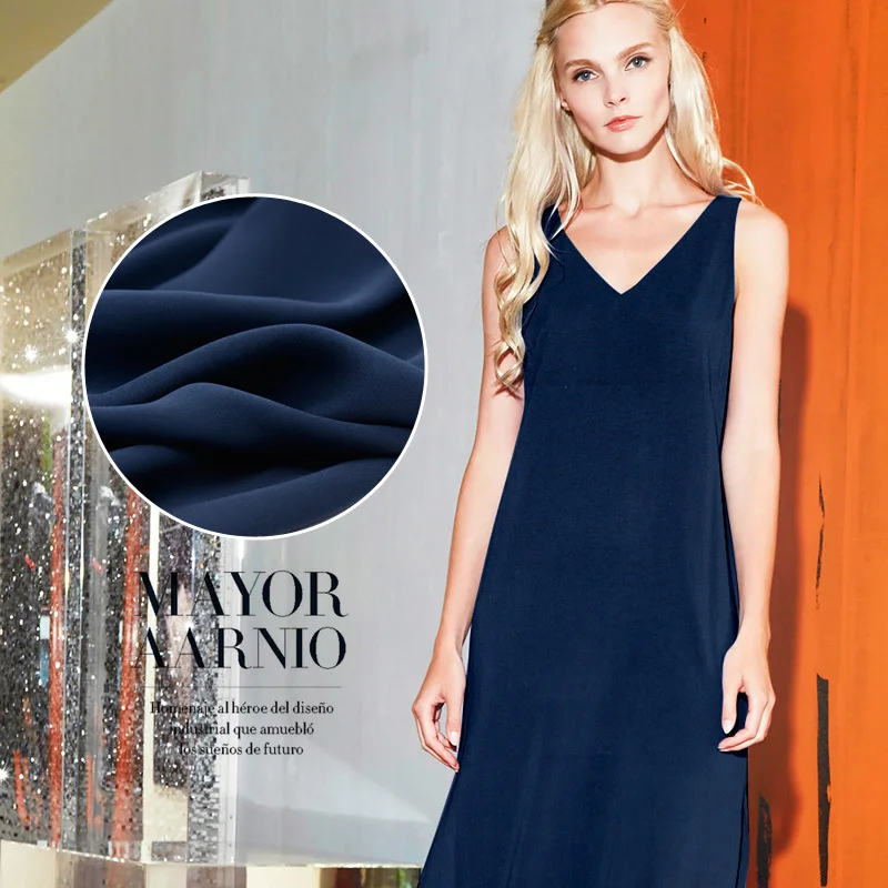 

Limited hot sale 30M/M Purplish blue mulberry silk natural heavy Joe fabric for dress hang down tissu au meter bright cloth DIY