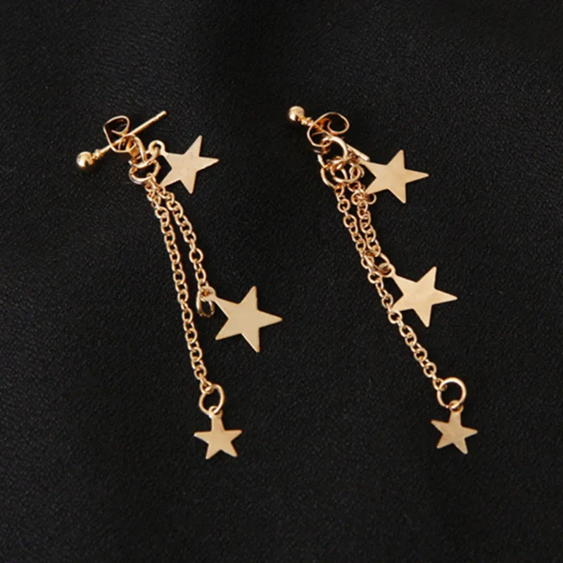 Retro Elegant Star Tassel Earrings For Women 2021 Europe And The United States Big Sequins Stud Jewelry Bijoux | Украшения и