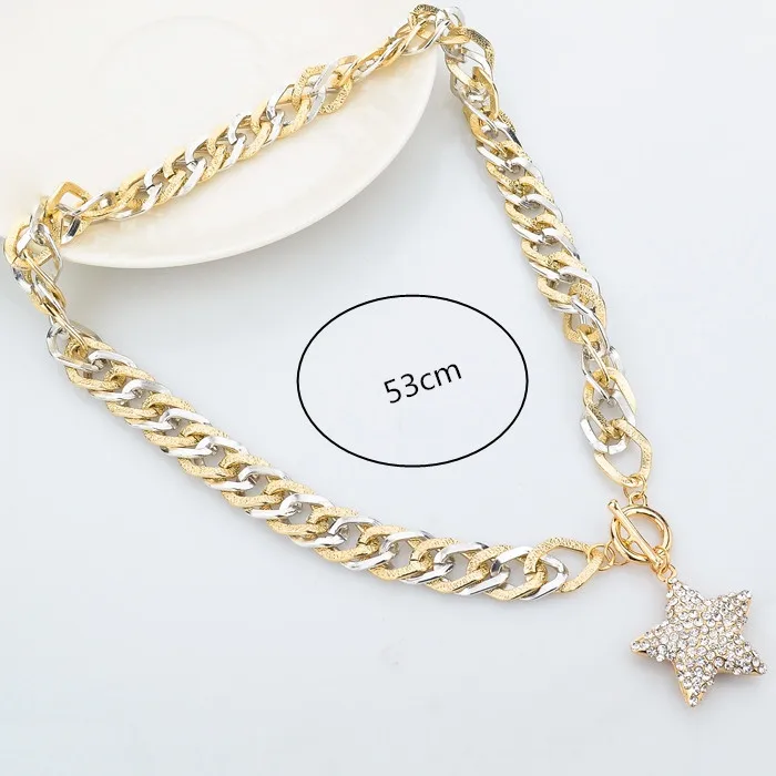 Подвеска в виде звезды со стразами LongWay длинное ожерелье цепочка золотого цвета