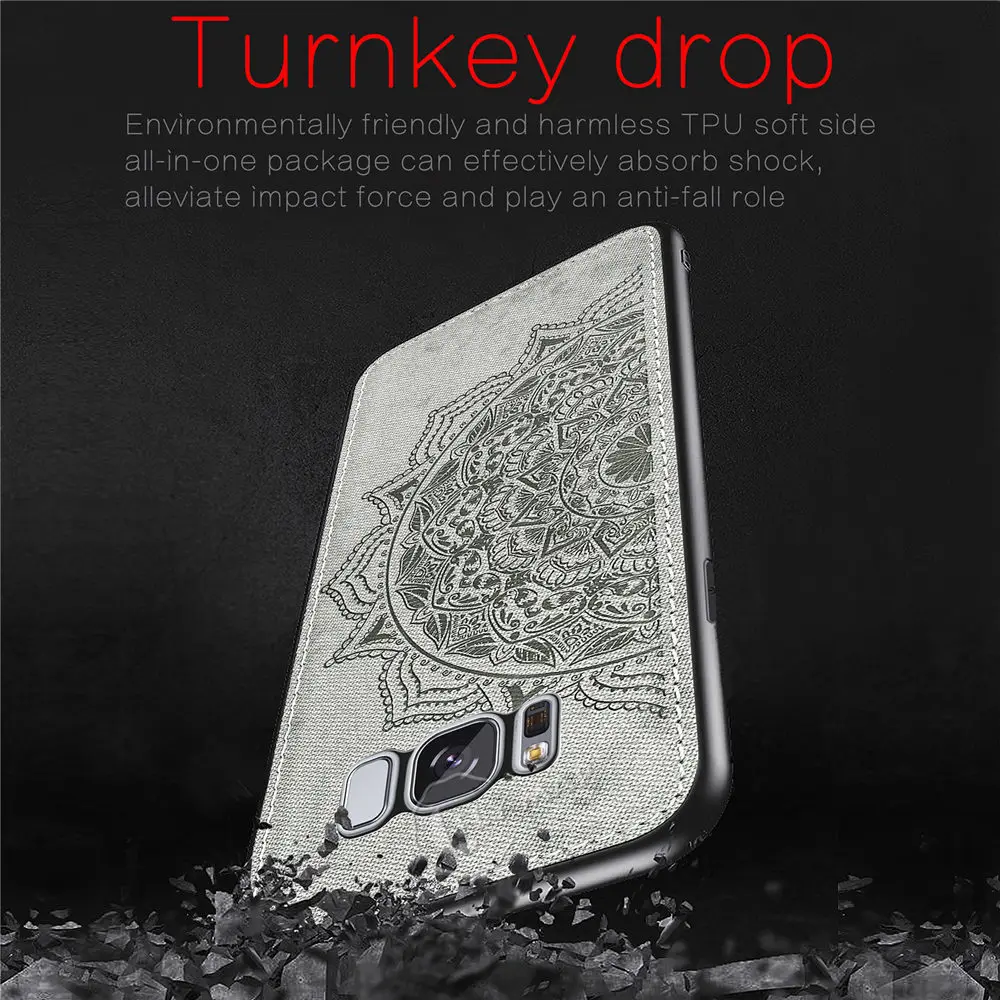 New Fabric Canvas Silicon Phone Case for Samsung Galaxy S8 Plus S8Plus S8+ G955F G955FD SM-G955FD Cloth Texture Protective Cover |