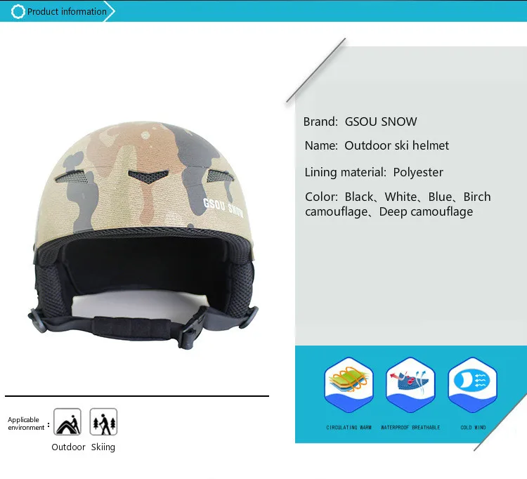 

Gsou Snow outdoor warm skiing helmet single board and double board general Snow Helmet