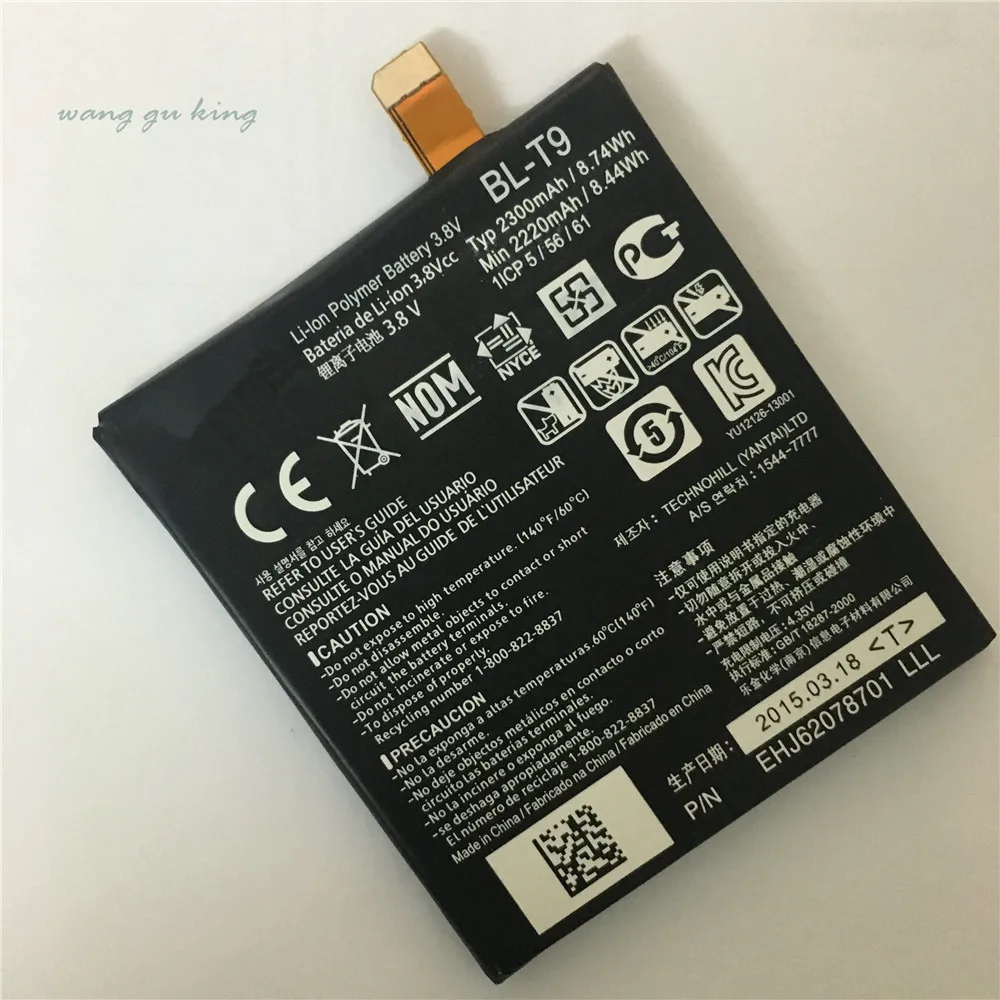 100% Оригинальный аккумулятор мобильного телефона для LG Nexus 5 BL T9 E980 G D820 D821 2300mAh BLT9