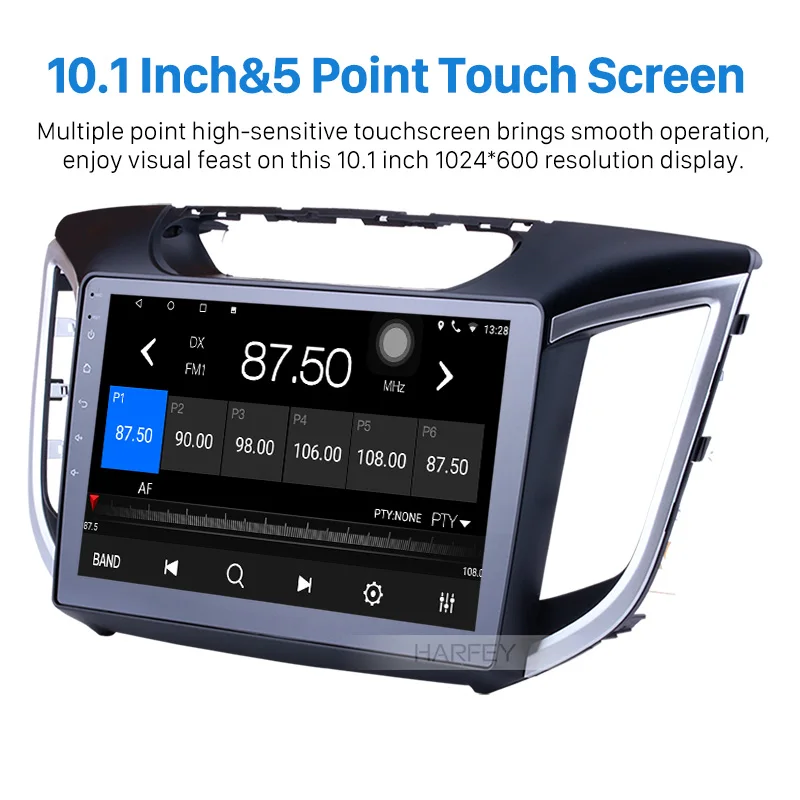 Harfey 2Din GPS Navi сенсорный мультимедийный плеер Android 6 0/8 1 10 &quotавтомобильное радио для