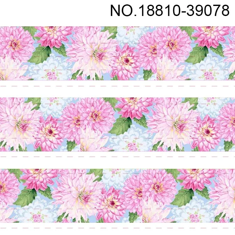 10yards- different sizes-Flowers pattern Grosgrain ribbon-beautiful flowers pattern printed ribbon