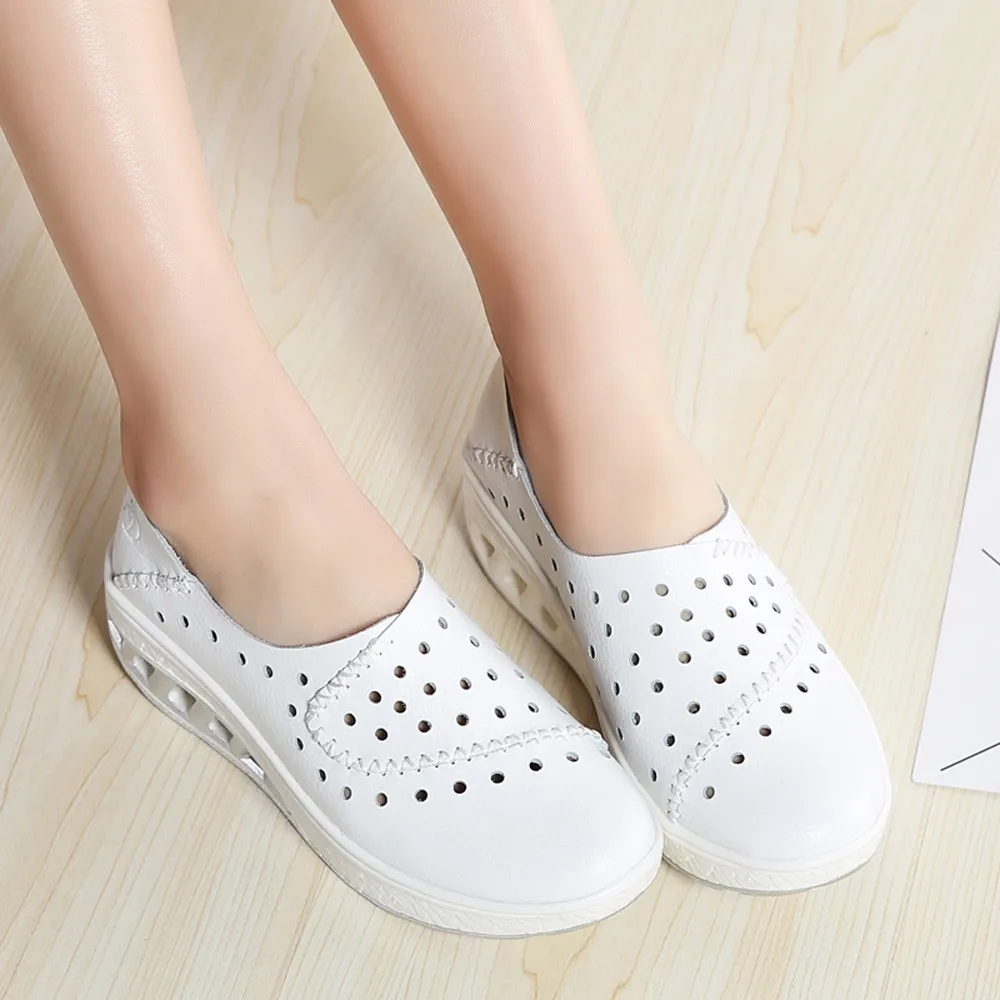 Обувь на плоской подошве с круглым носком Новинка лета 2019 Дышащая удобная