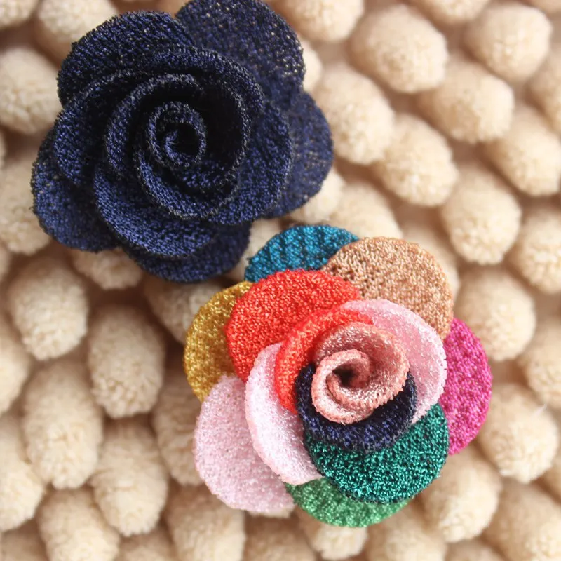 Оптовая продажа 4 см маленькие фетровые цветы на спине розетки сделай сам для
